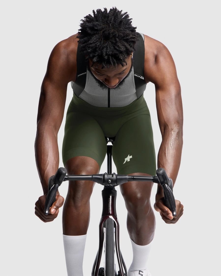 MILLE GT BIB SHORTS S11 moss green（標準グレード / エンデュランス ビブショーツ / パッド厚12mm）