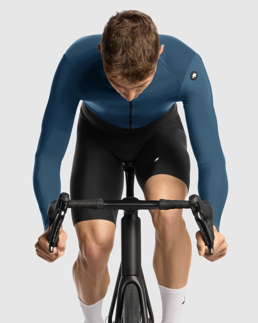 【OUTLET】2026 EQUIPE R SPRING FALL JERSEY S11 petrol blue（フリース素材に背面メッシュを組み合わせた、秋向けのエアロフィット長袖ジャージ）