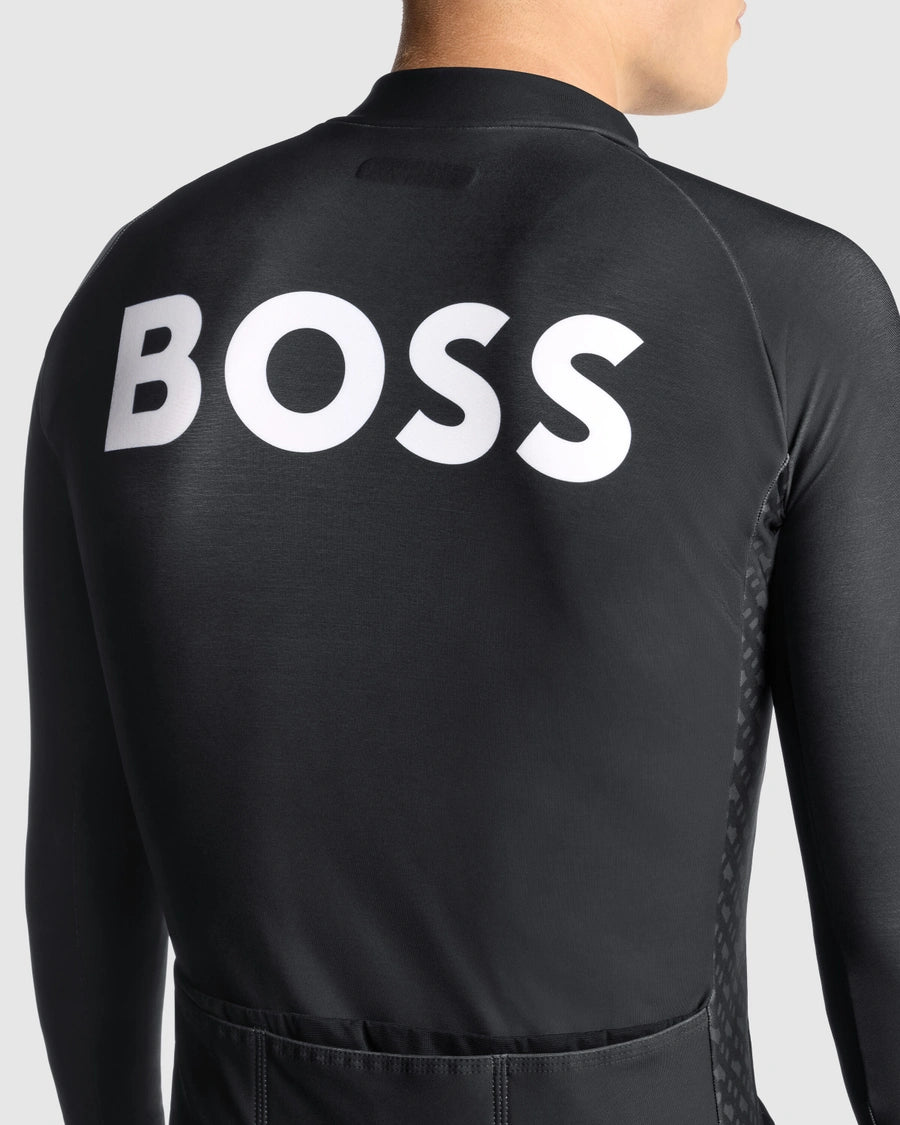 【OUTLET】2024 BOSS × ASSOS / MILLE GT SPRING FALL LS JERSEY C2 black（春秋・初冬向け フリース生地で柔らかな長袖ジャージ）