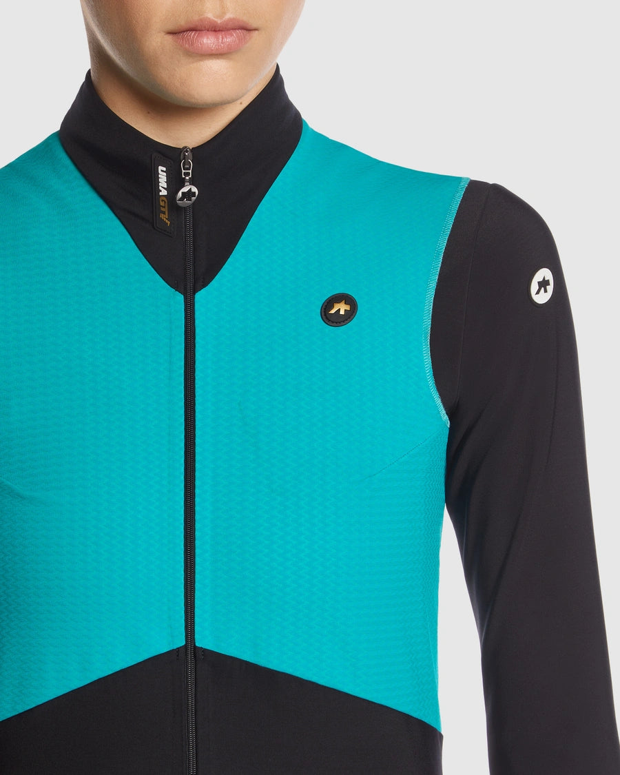 【OUTLET】2024 UMA GTV SPRING FALL VEST C2 turquoise green（レディース 背面がメッシュになったソフトシェルベスト）