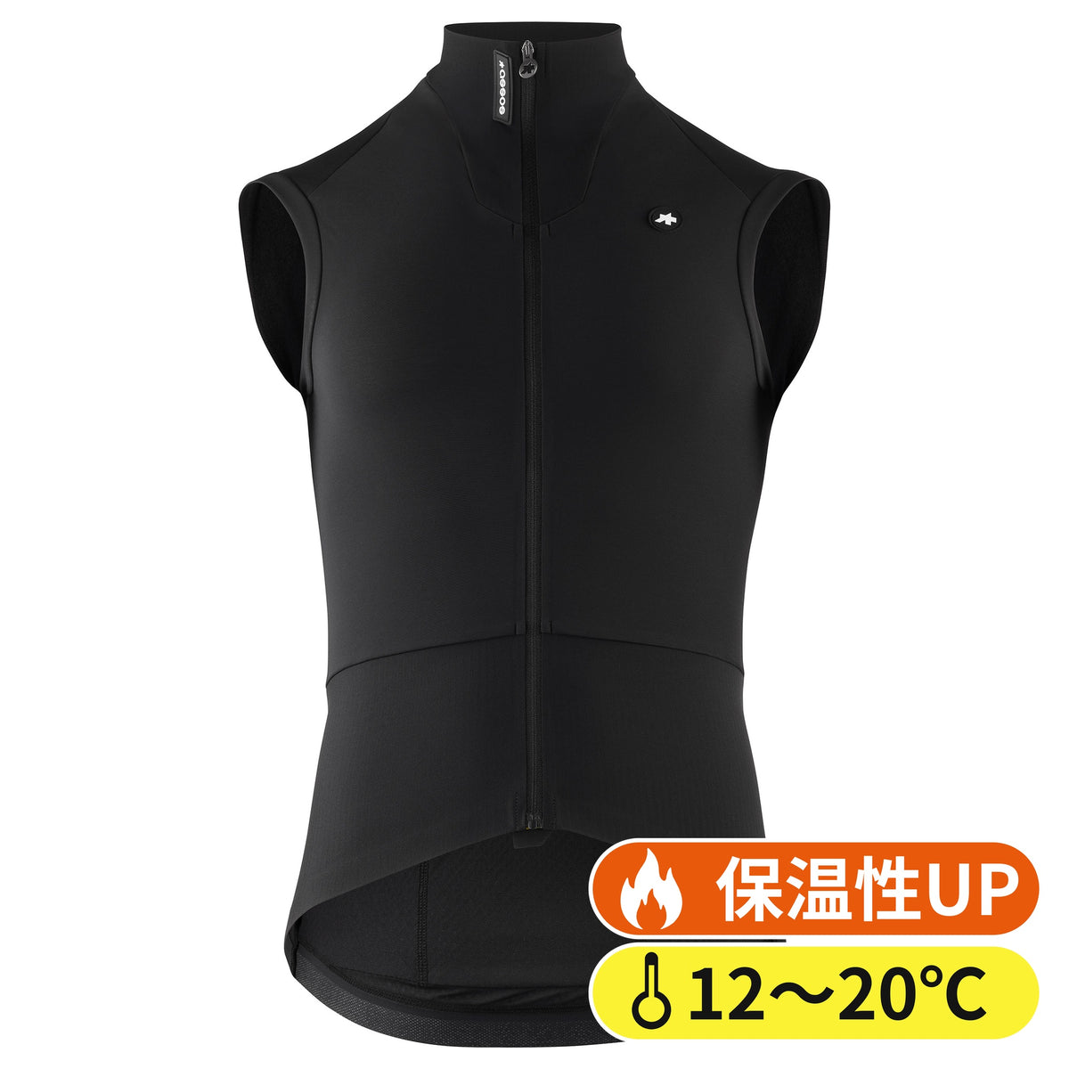 EQUIPE R SPRING FALL GILET S11 black（背面ポケットの付いた、柔らかいフリース生地を使った保温性ベスト）