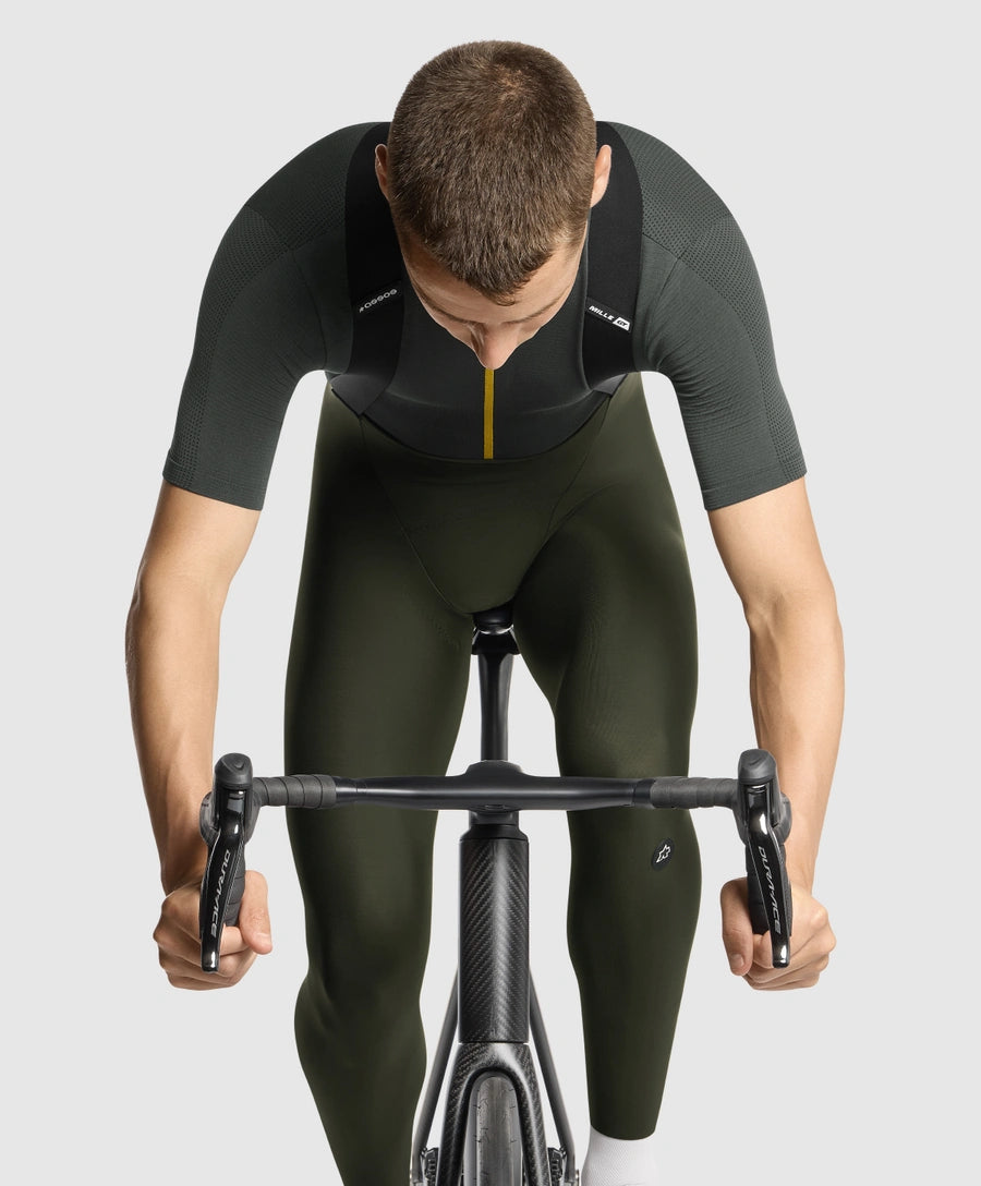 【新製品】MILLE GT SPRING FALL BIB TIGHTS S11 deep green（アソス史上最も薄手の、早い使い始めが可能なビブタイツ / パッド厚12mm）