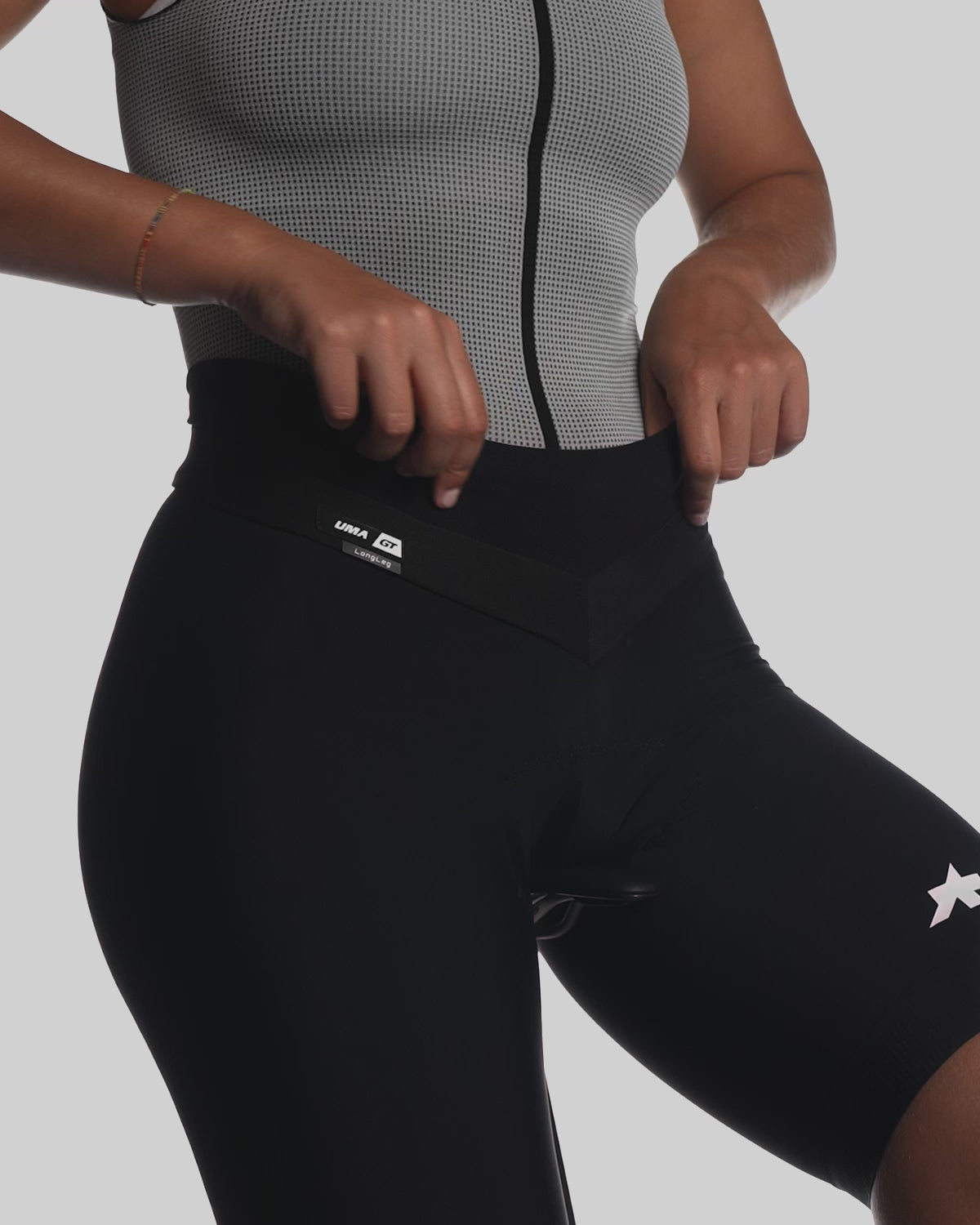 UMA GT HALF SHORTS S11 ロング丈 black（標準グレード /レディース ビブ無しショーツ / 裾丈3cmプラス / パッド厚12mm）