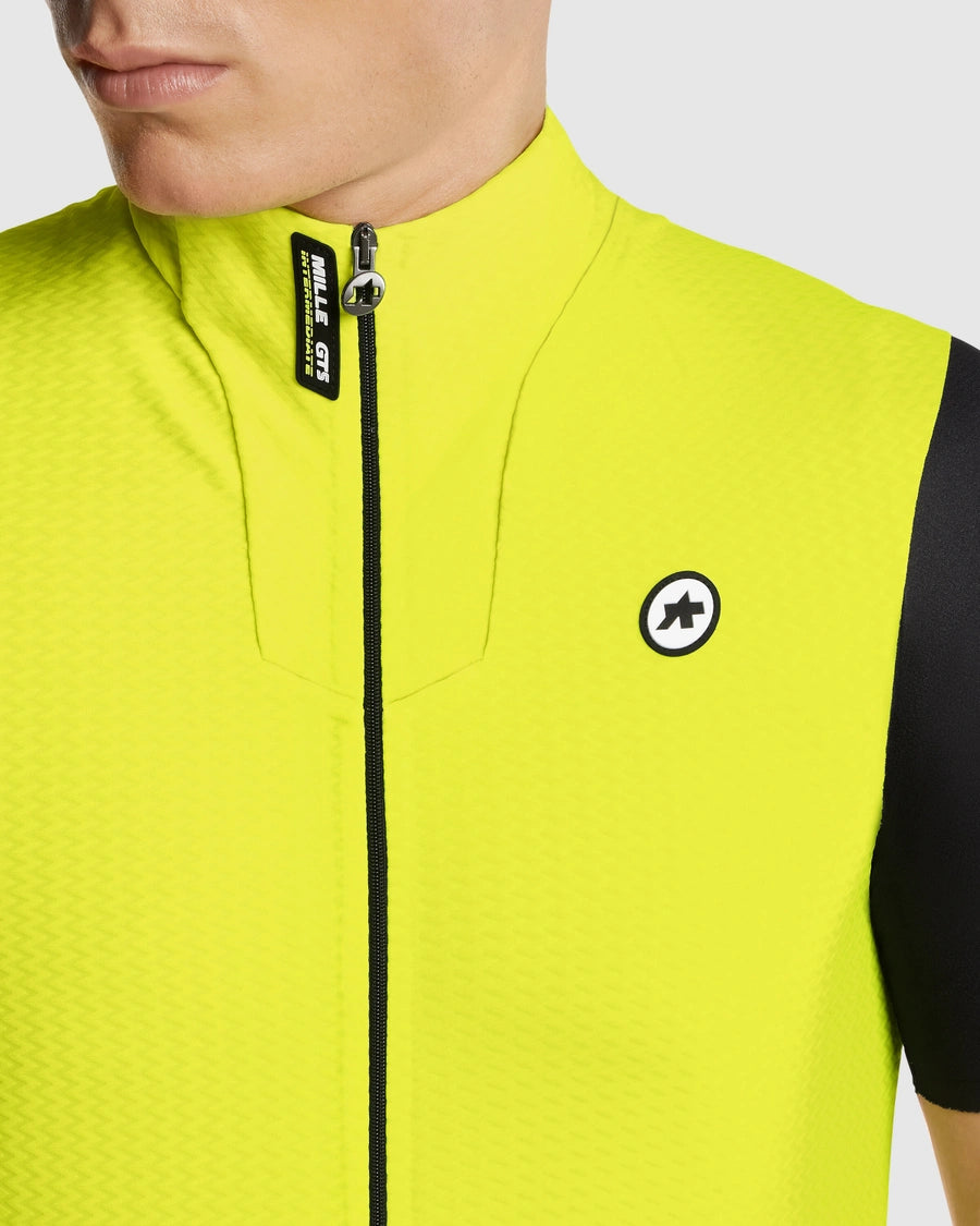 【OUTLET】2023 MILLE GTS SPRING FALL VEST C2 fluo yellow（背面がメッシュになったソフトシェルベスト）
