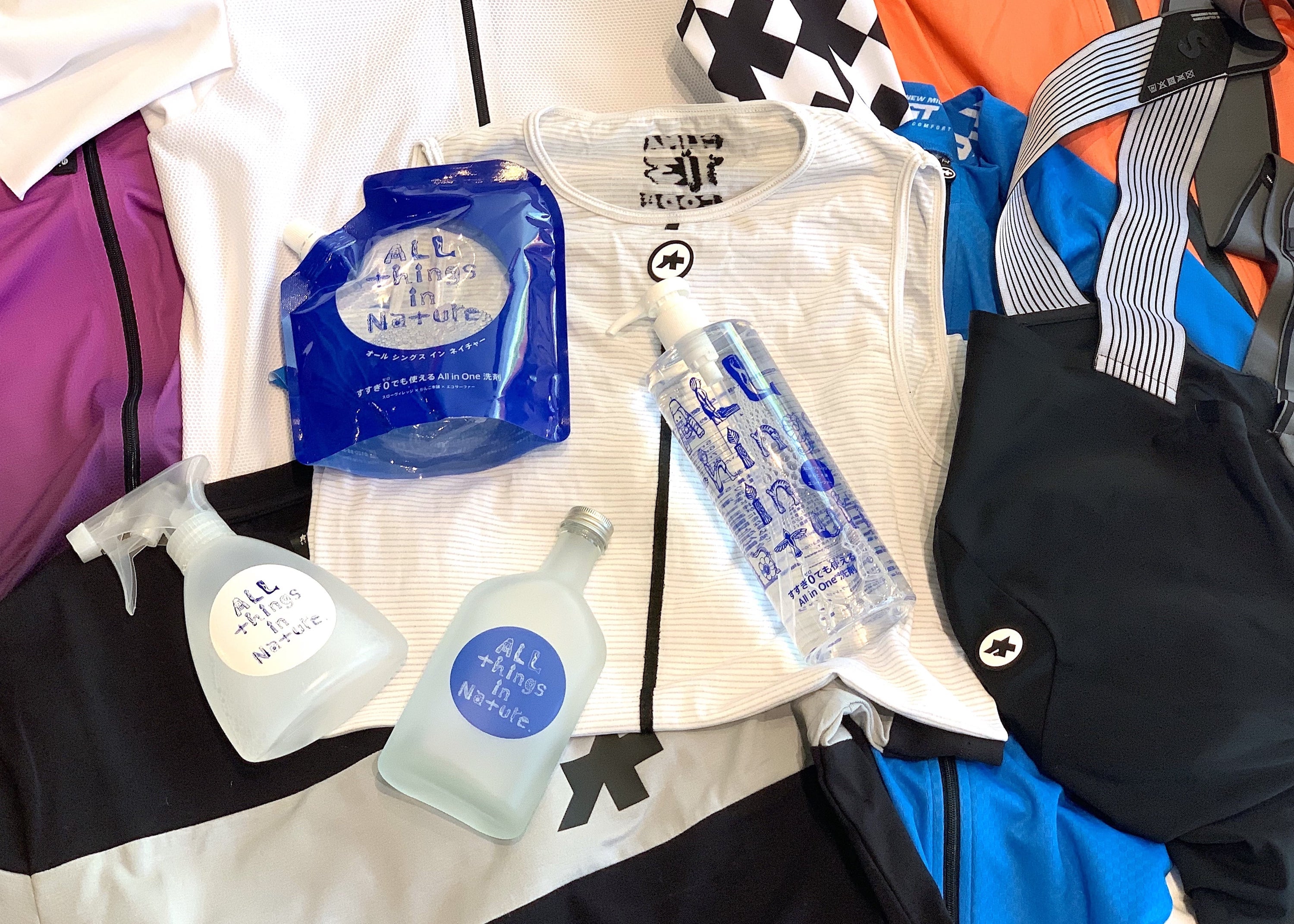 【ALL THINGS IN NATURE】500g ポンプボトル　すすぎ0回・電力0 タイプ（肌と環境とサイクルウェアにも優しい洗濯洗剤）